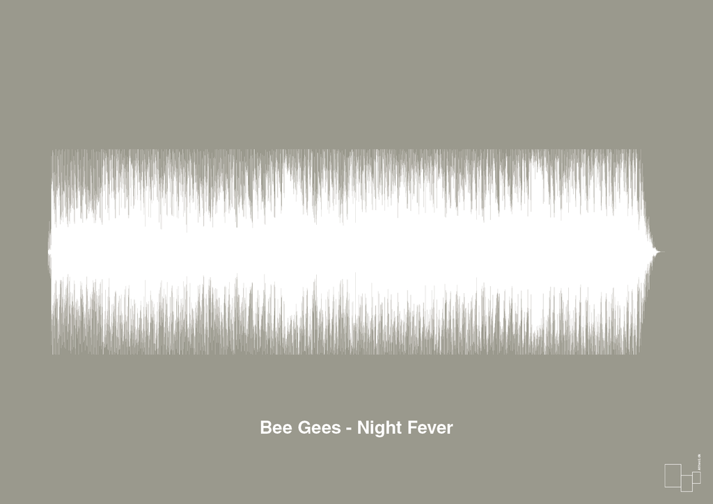 plakat: bee gees - night fever - battleship gray-Soundwave-A1two3