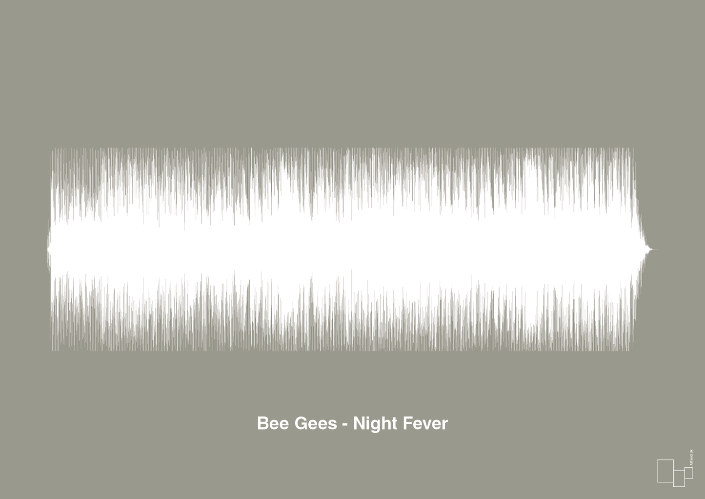 plakat: bee gees - night fever - battleship gray-Soundwave-A1two3