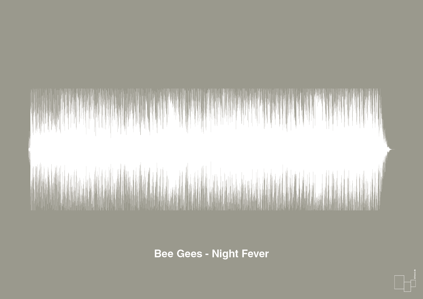 plakat: bee gees - night fever - battleship gray-Soundwave-A1two3
