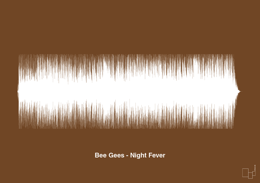 plakat: bee gees - night fever - dark brown-Soundwave-A1two3