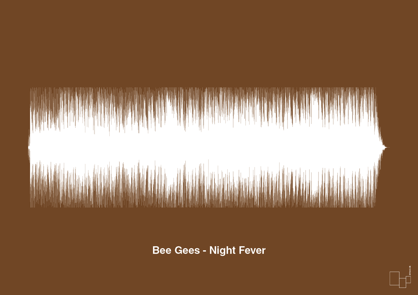 plakat: bee gees - night fever - dark brown-Soundwave-A1two3