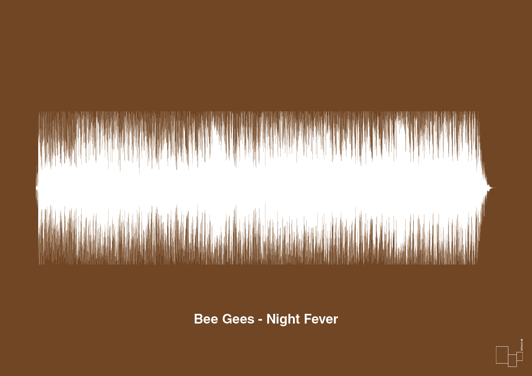 plakat: bee gees - night fever - dark brown-Soundwave-A1two3
