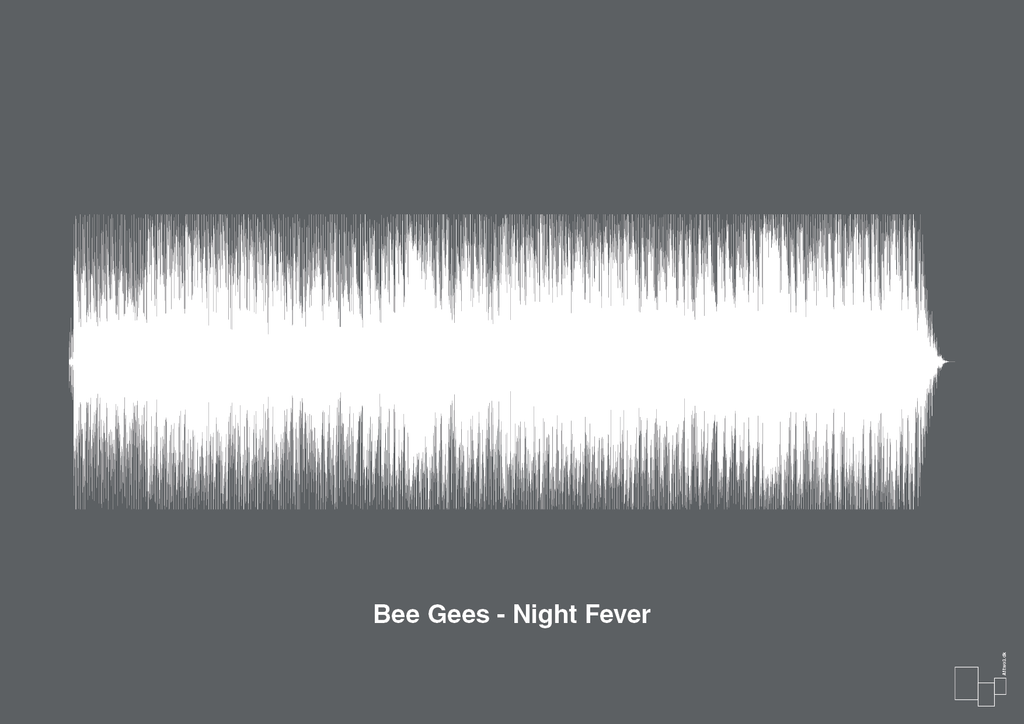 plakat: bee gees - night fever - graphic charcoal-Soundwave-A1two3