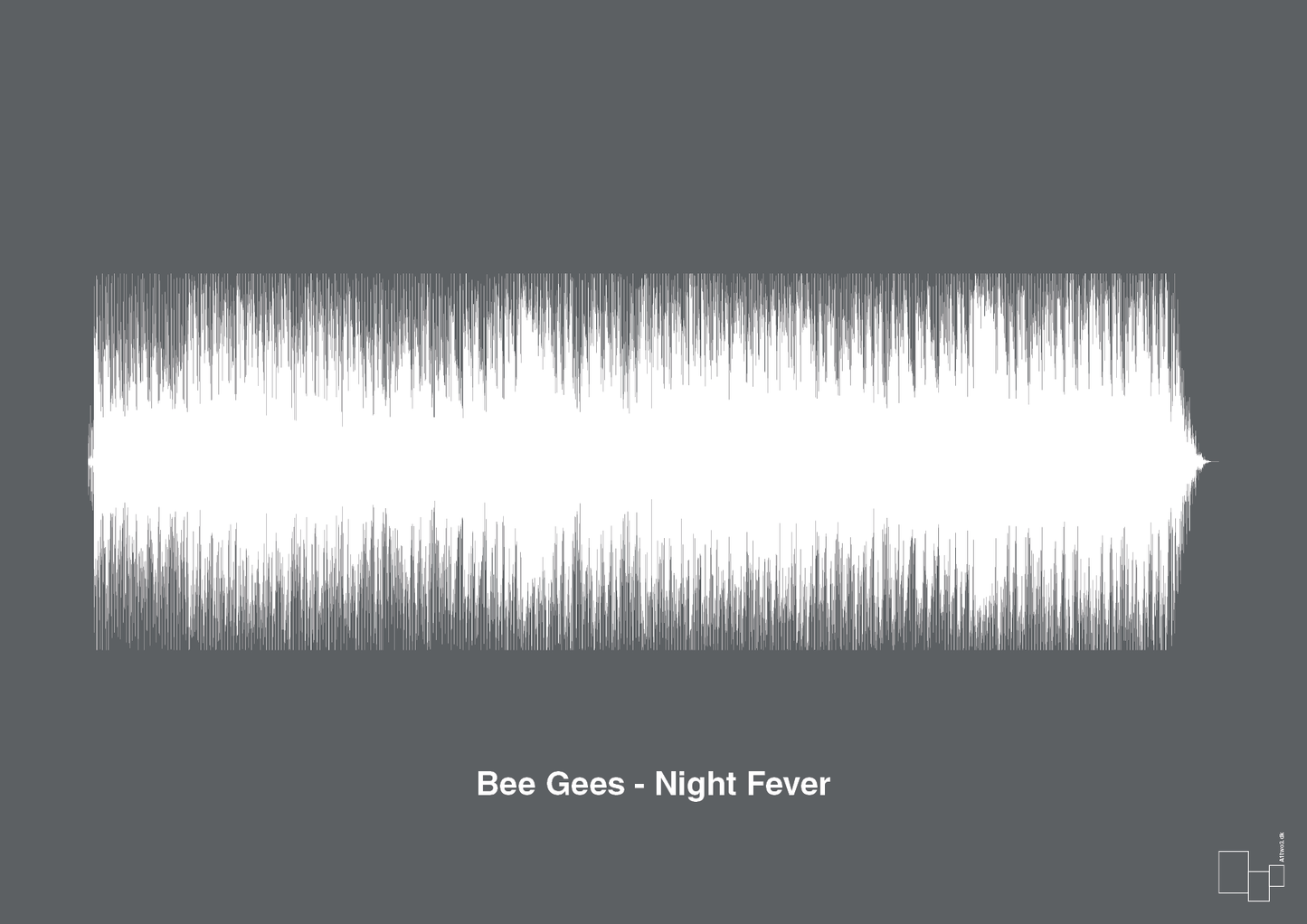 plakat: bee gees - night fever - graphic charcoal-Soundwave-A1two3