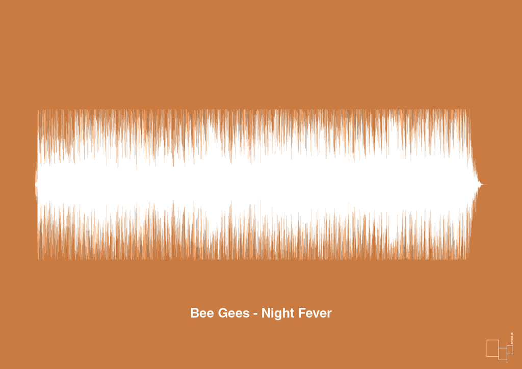plakat: bee gees - night fever - rumba orange-Soundwave-A1two3