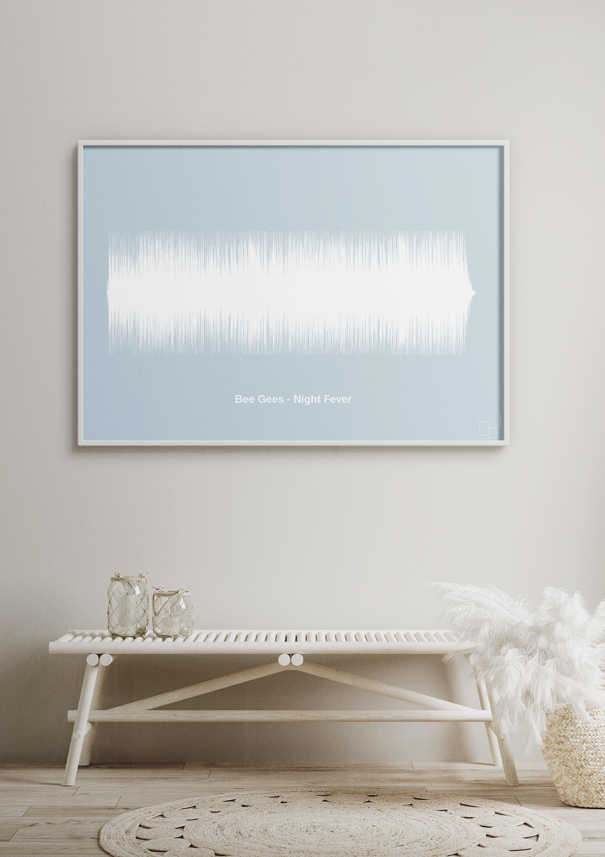 plakat: bee gees - night fever - graphic charcoal-Soundwave-A1two3