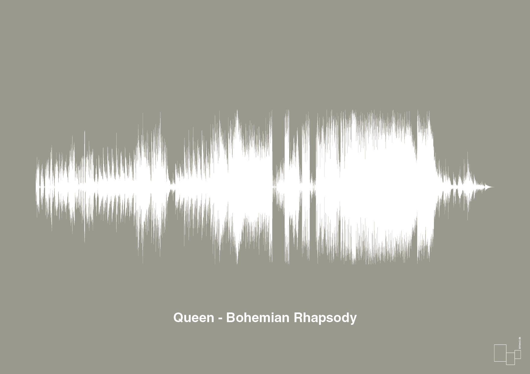 plakat: queen - bohemian rhapsody - battleship gray-Soundwave-A1two3