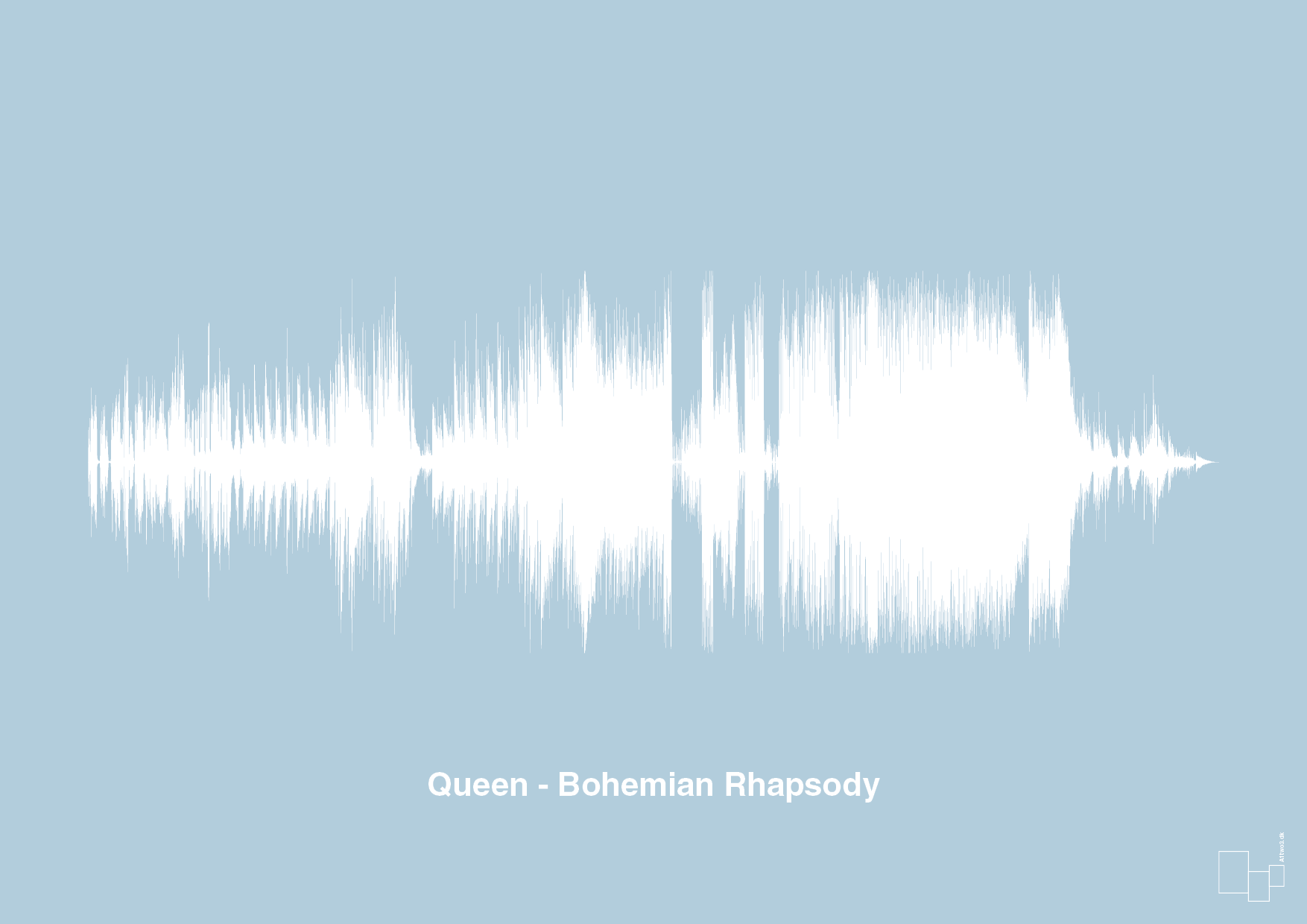 plakat: queen - bohemian rhapsody - heavenly blue-Soundwave-A1two3