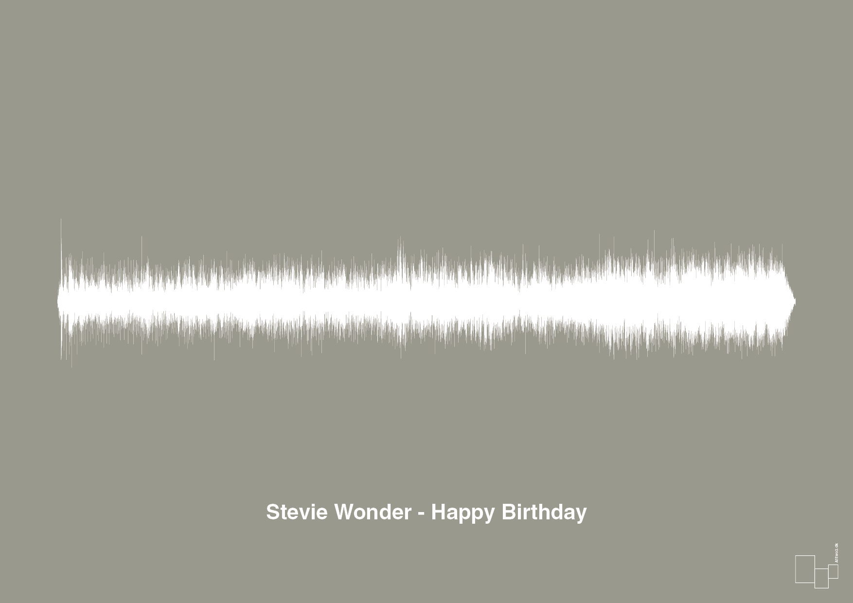 plakat: stevie wonder - happy birthday - battleship gray-Soundwave-A1two3