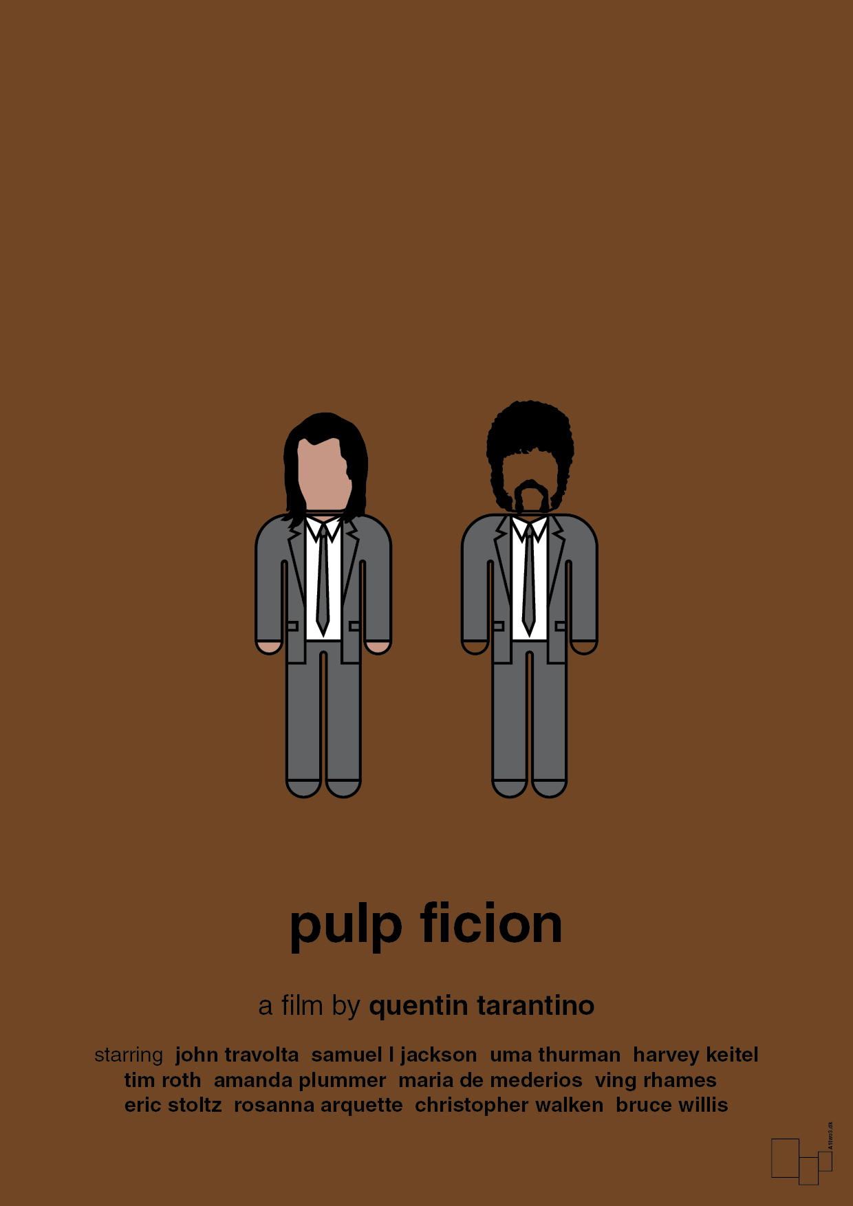 plakat: pulp fiction - dark brown-FIlm-A1two3