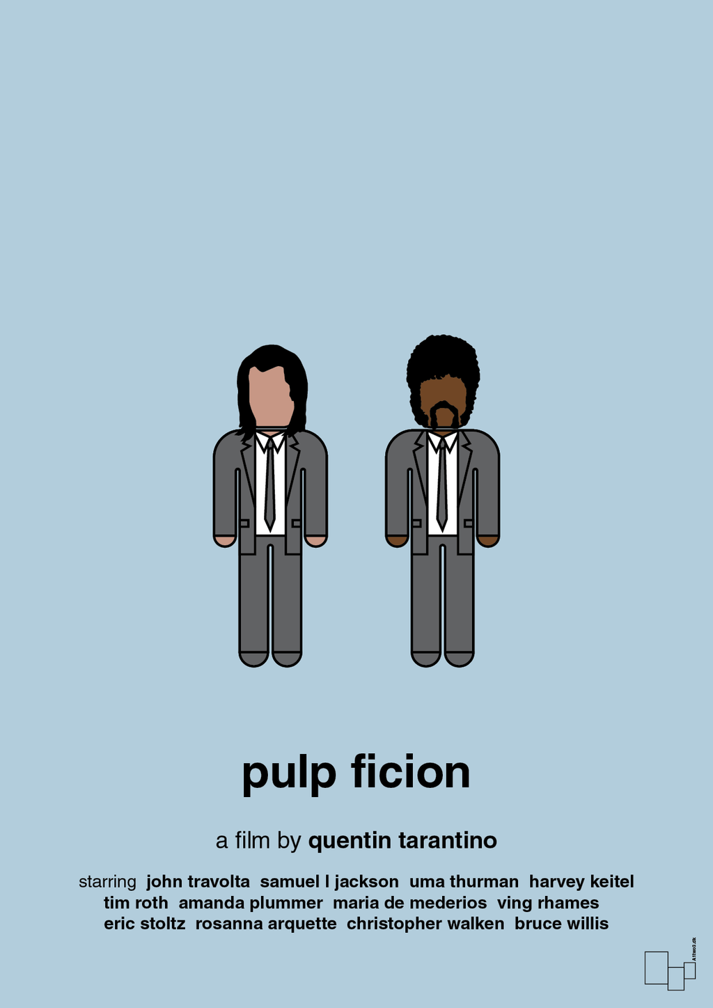 plakat: pulp fiction - heavenly blue-FIlm-A1two3