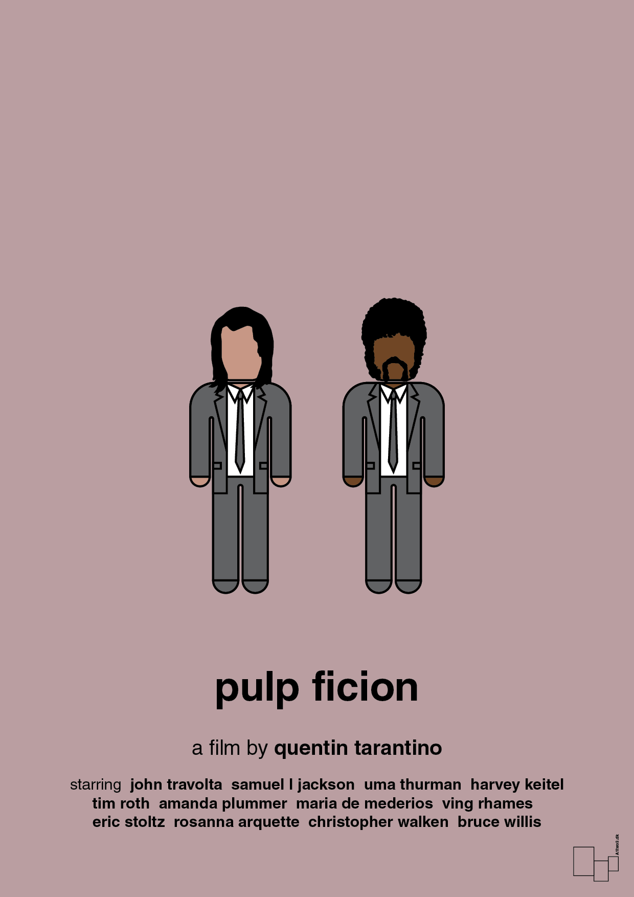 plakat: pulp fiction - light rose-FIlm-A1two3
