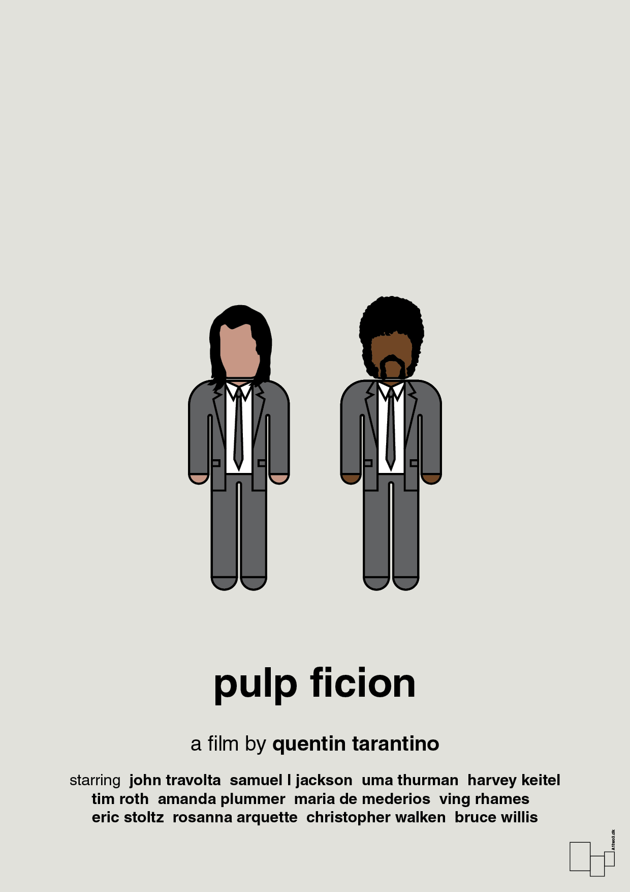 plakat: pulp fiction - painters white-FIlm-A1two3