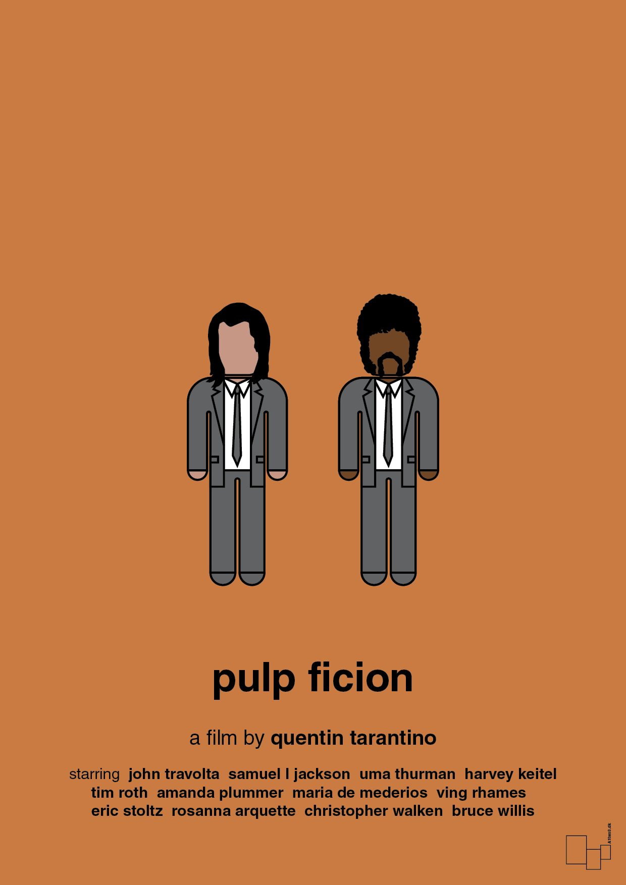 plakat: pulp fiction - rumba orange-FIlm-A1two3