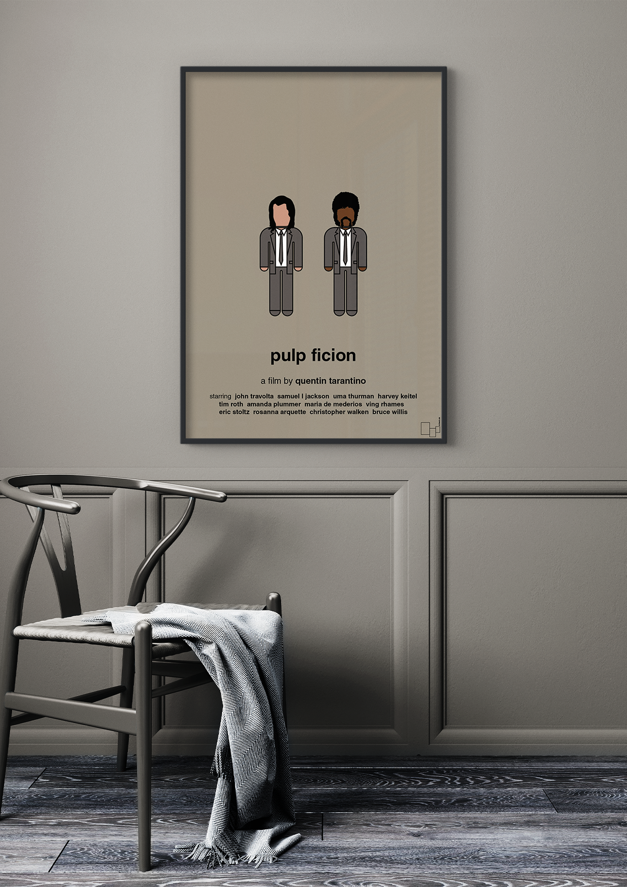 plakat: pulp fiction - graphic charcoal-FIlm-A1two3