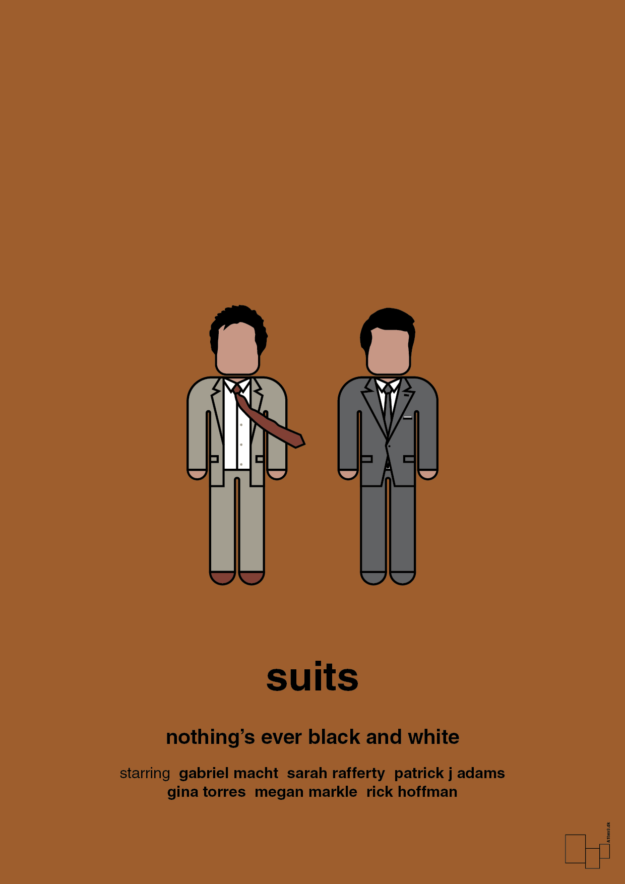 plakat: suits - cognac-Serie-A1two3