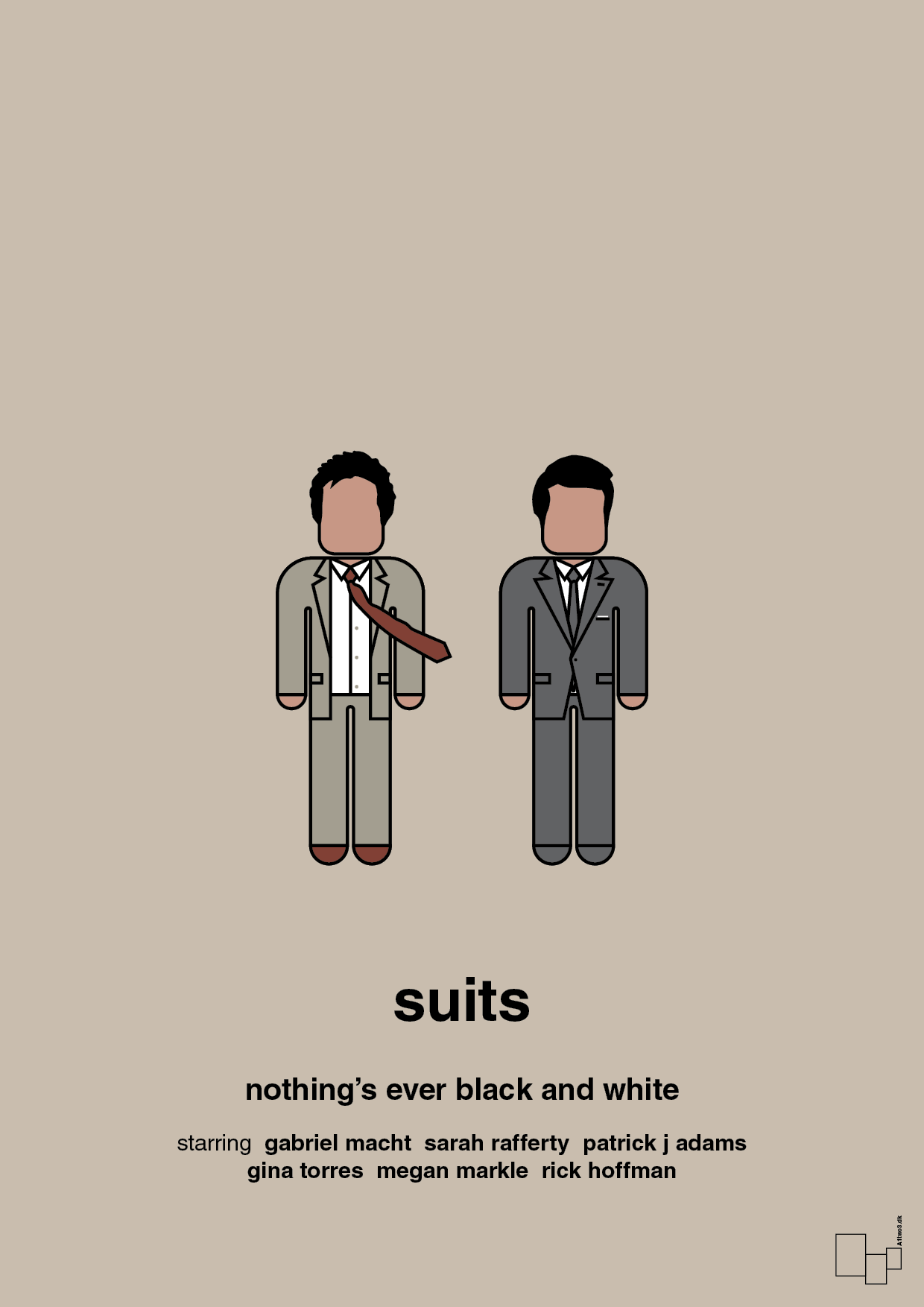 plakat: suits - creamy mushroom-Serie-A1two3