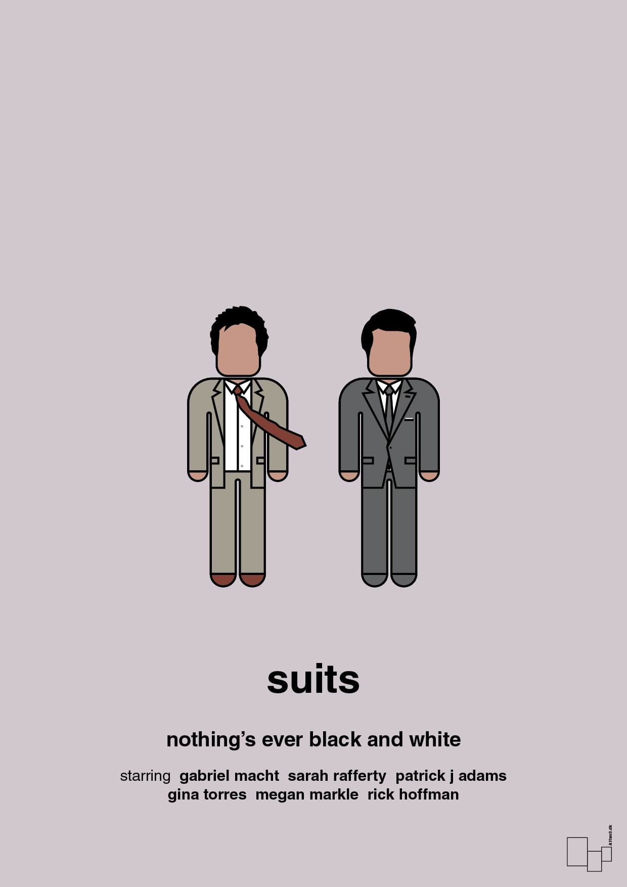 plakat: suits - dusty lilac-Serie-A1two3