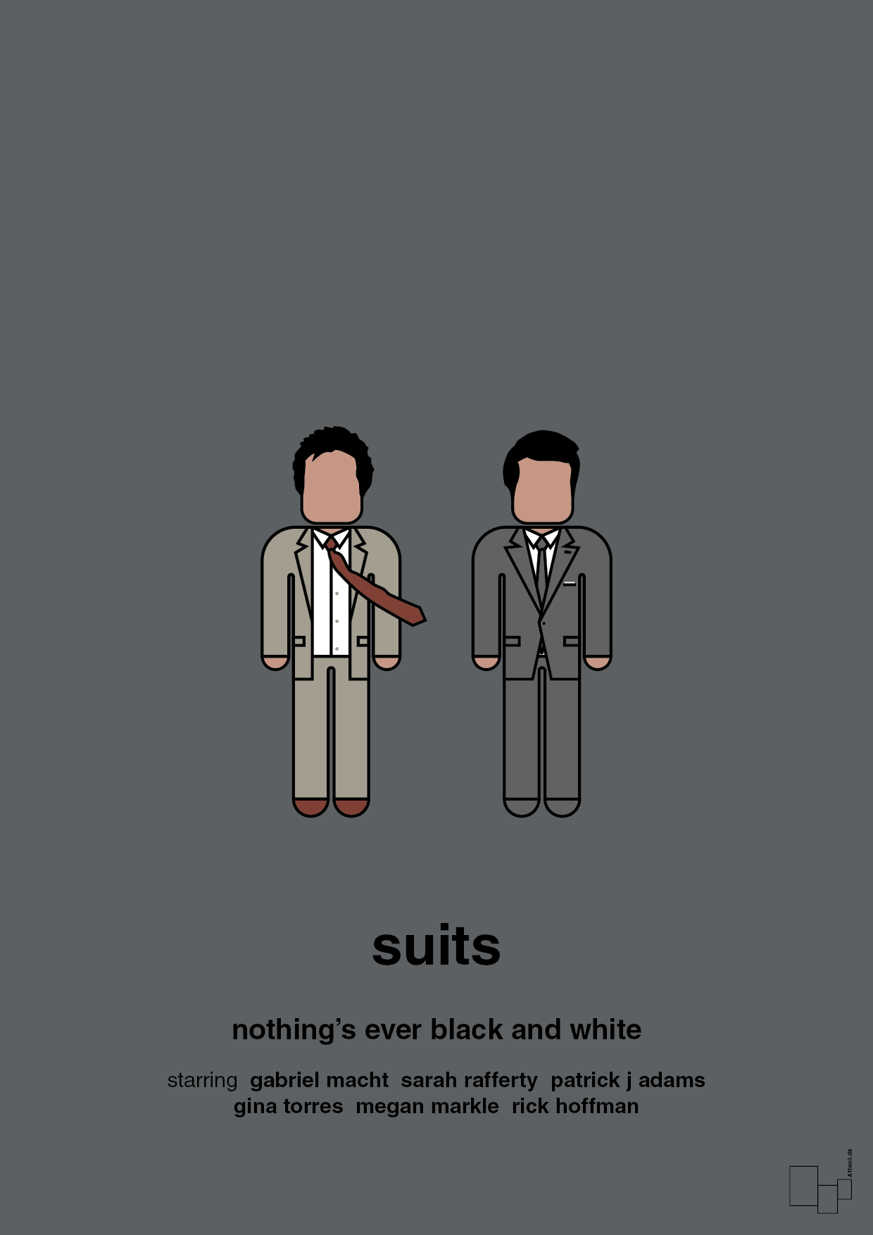 plakat: suits - graphic charcoal-Serie-A1two3
