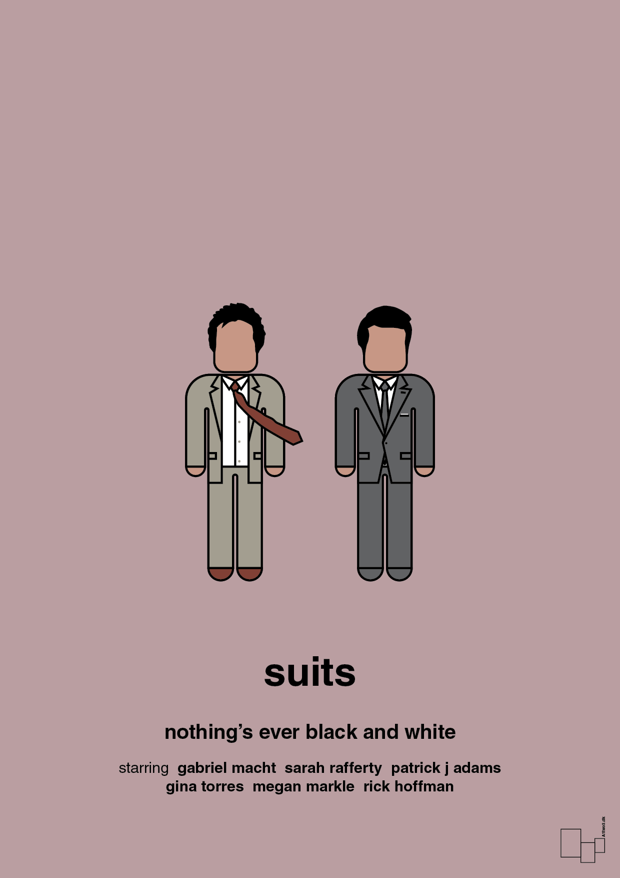 plakat: suits - light rose-Serie-A1two3