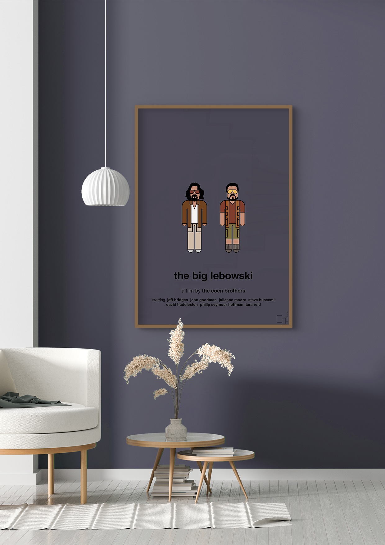 plakat: the big lebowski - graphic charcoal-FIlm-A1two3