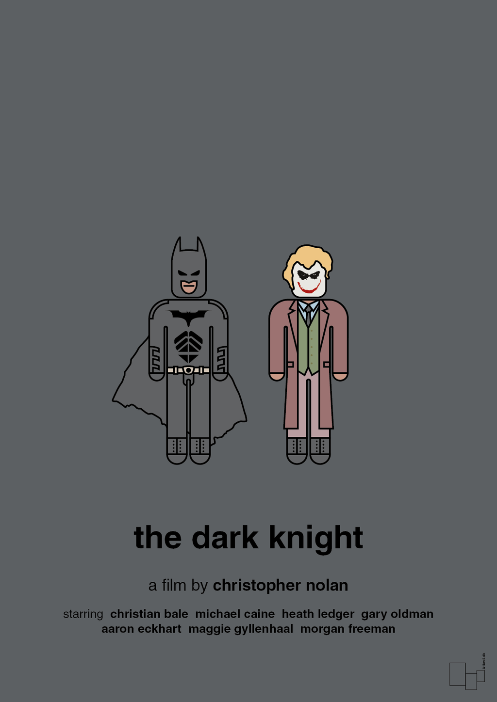 plakat: batman - the dark knight - graphic charcoal-FIlm-A1two3