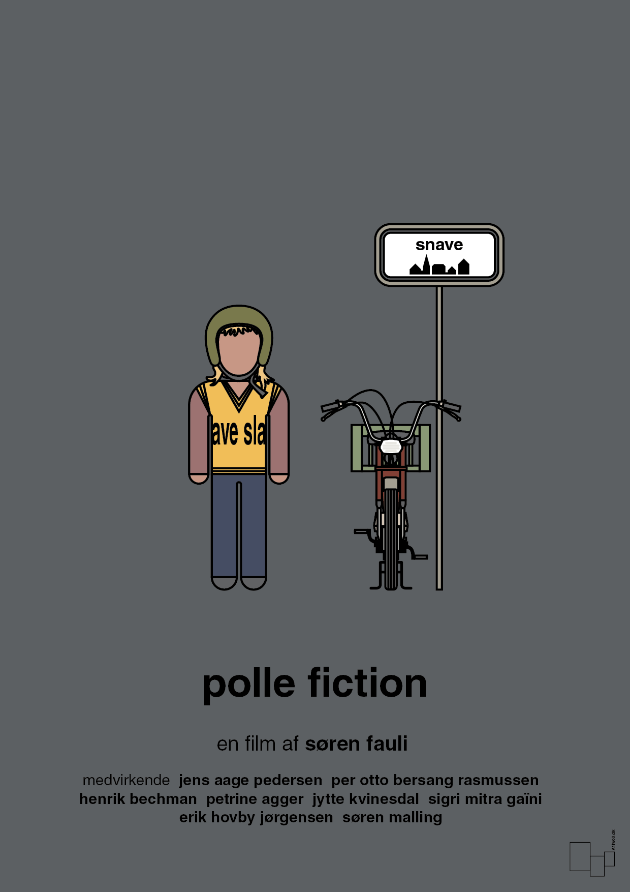 plakat: polle fiction - graphic charcoal-FIlm-A1two3