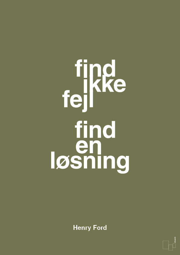 find ikke fejl find en løsning - Plakat med Citater i Secret Meadow