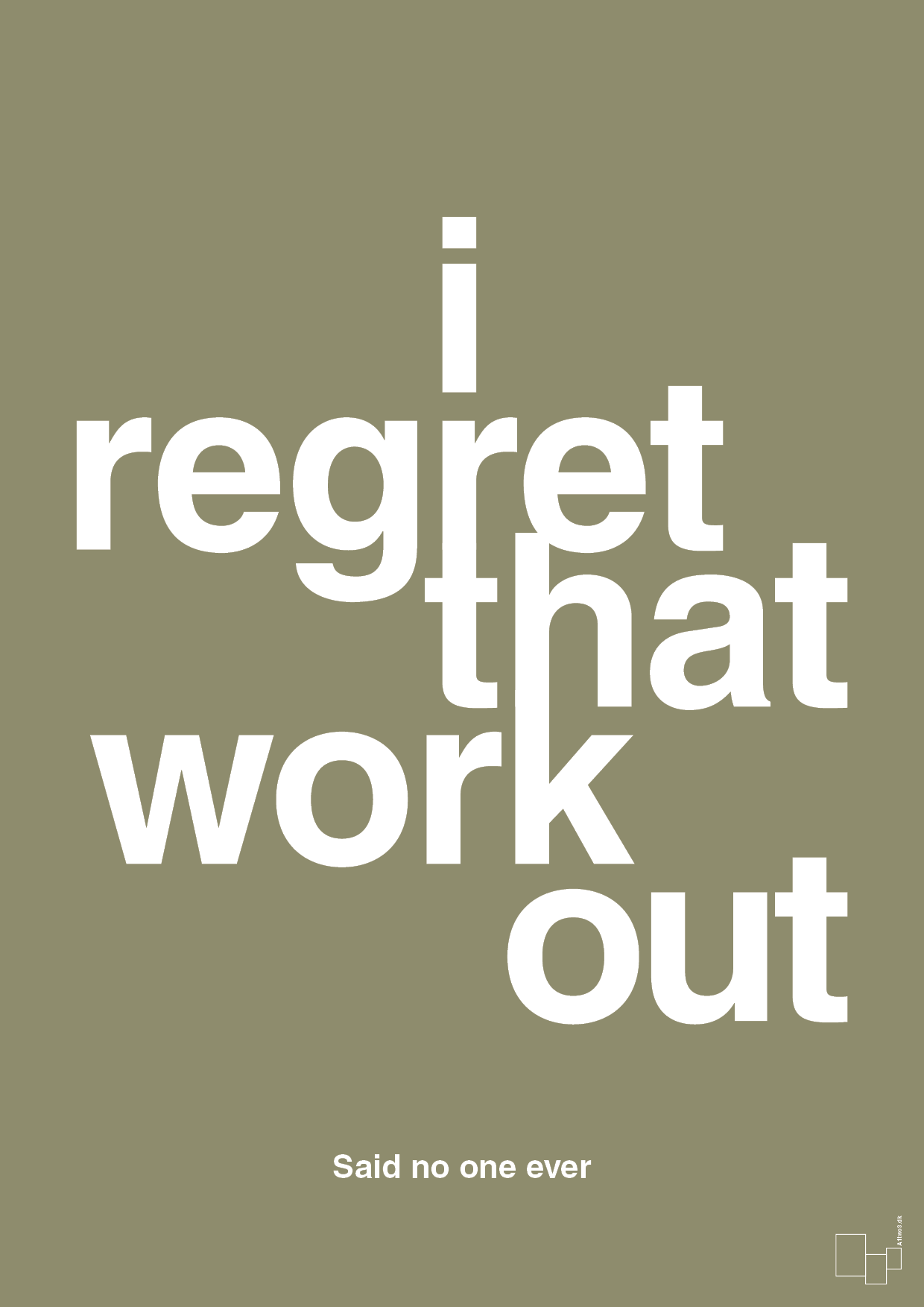 i regret that workout - Plakat med Citater i Misty Forrest