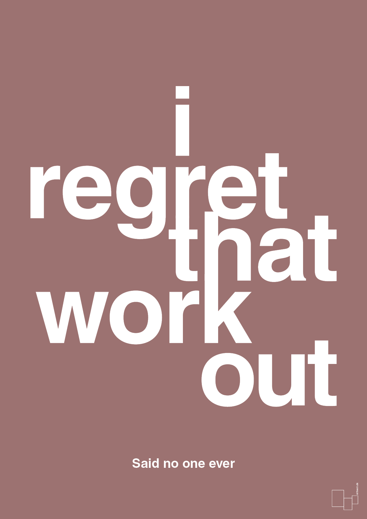 i regret that workout - Plakat med Citater i Plum