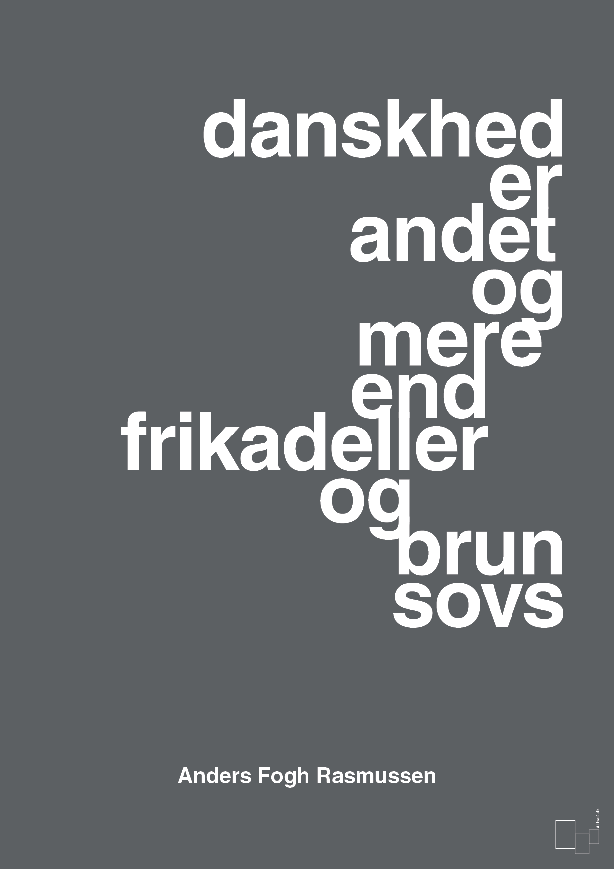 danskhed er andet og mere end frikadeller og brun sovs - Plakat med Citater i Graphic Charcoal
