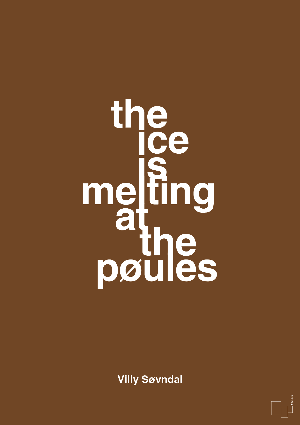the ice is melting at the pøules - Plakat med Citater i Dark Brown