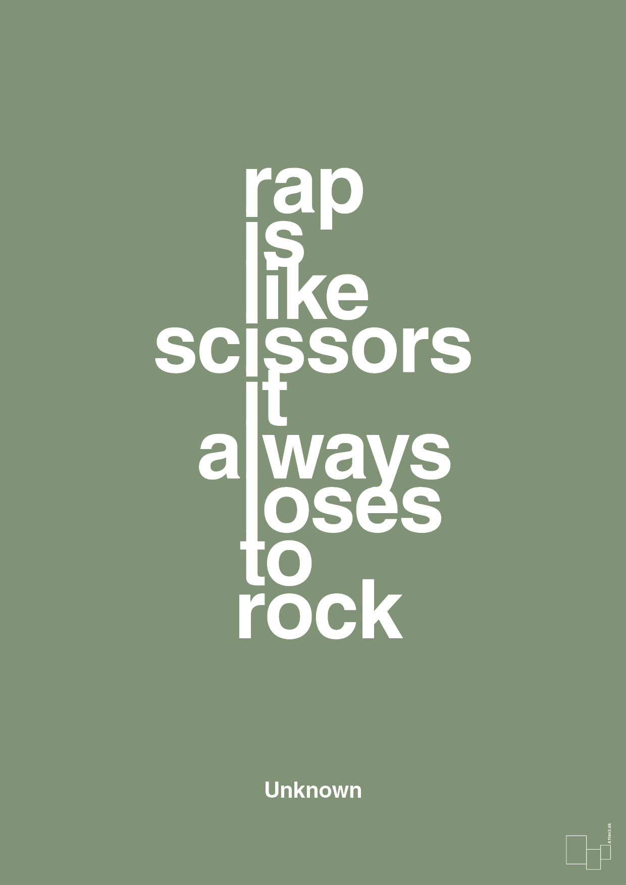 rap is like scissors it always loses to rock - Plakat med Citater i Jade