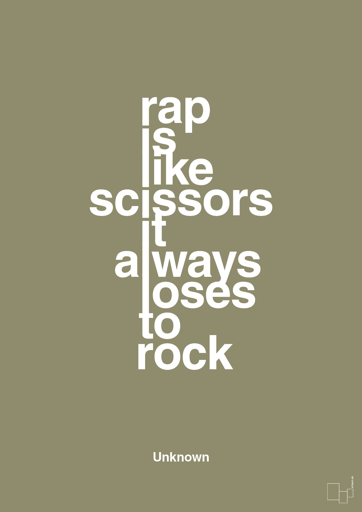 rap is like scissors it always loses to rock - Plakat med Citater i Misty Forrest