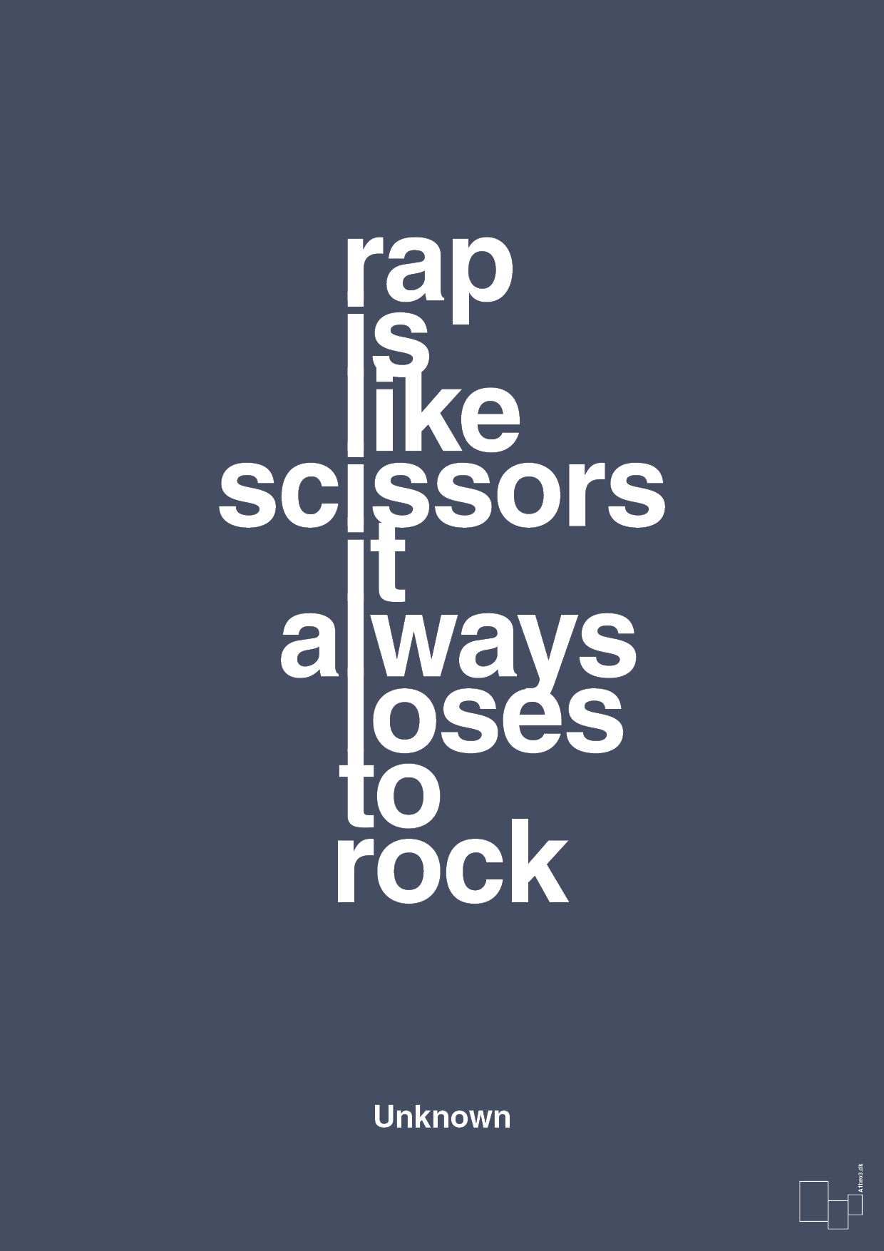 rap is like scissors it always loses to rock - Plakat med Citater i Petrol