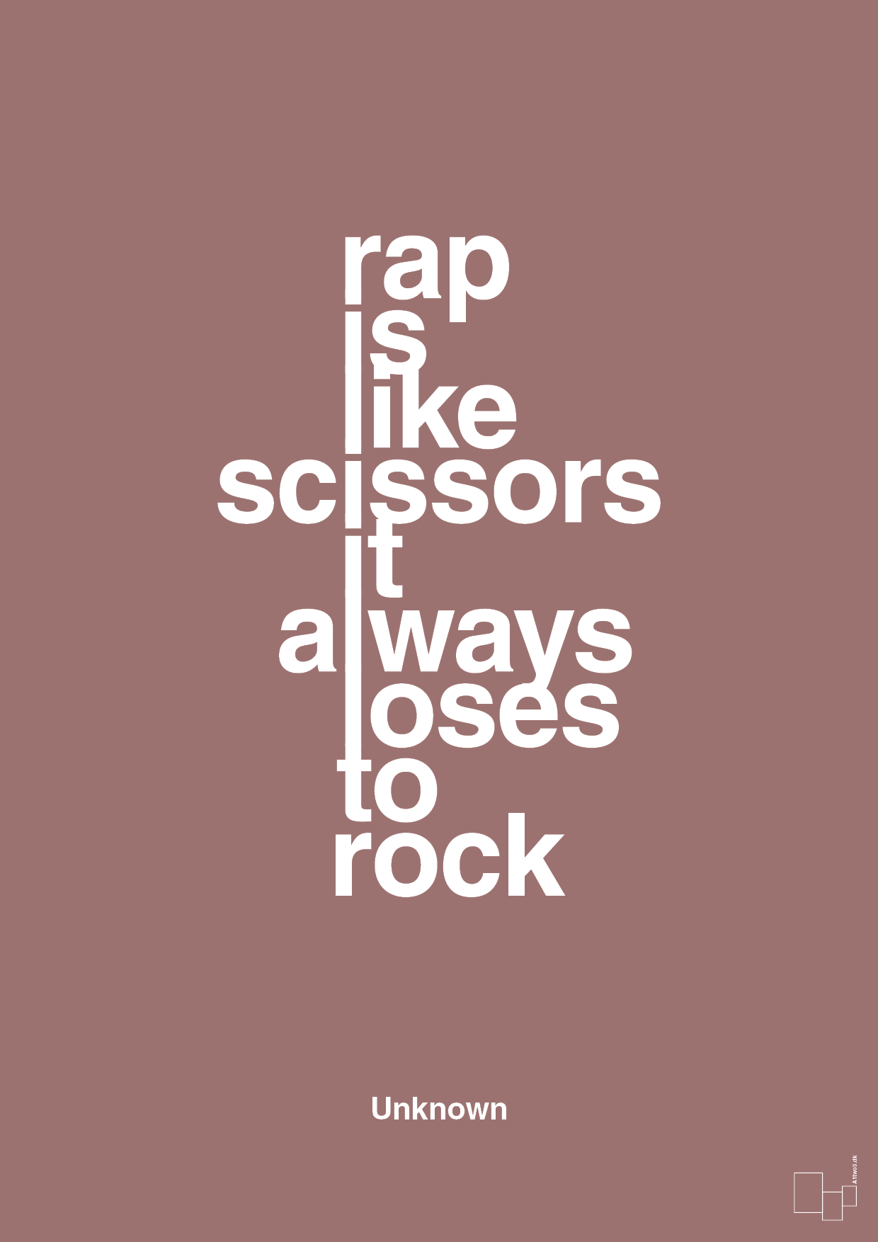 rap is like scissors it always loses to rock - Plakat med Citater i Plum