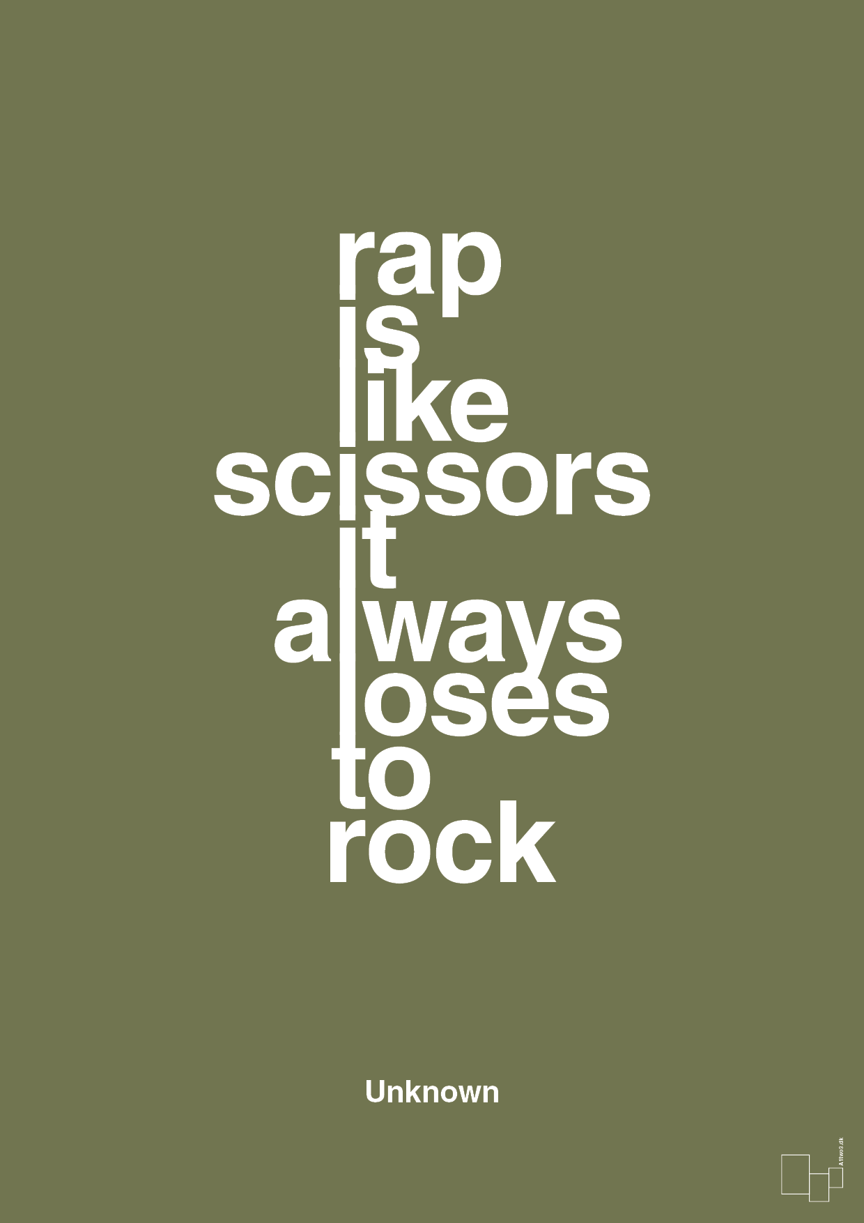 rap is like scissors it always loses to rock - Plakat med Citater i Secret Meadow