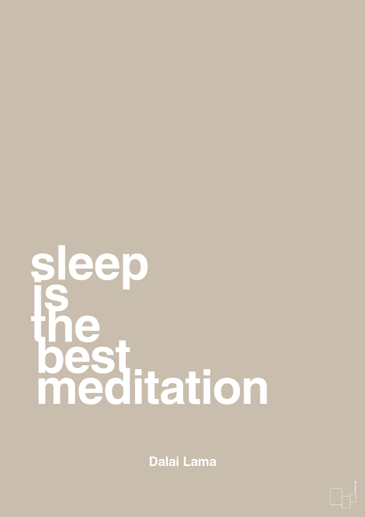 sleep is the best meditation - Plakat med Citater i Creamy Mushroom