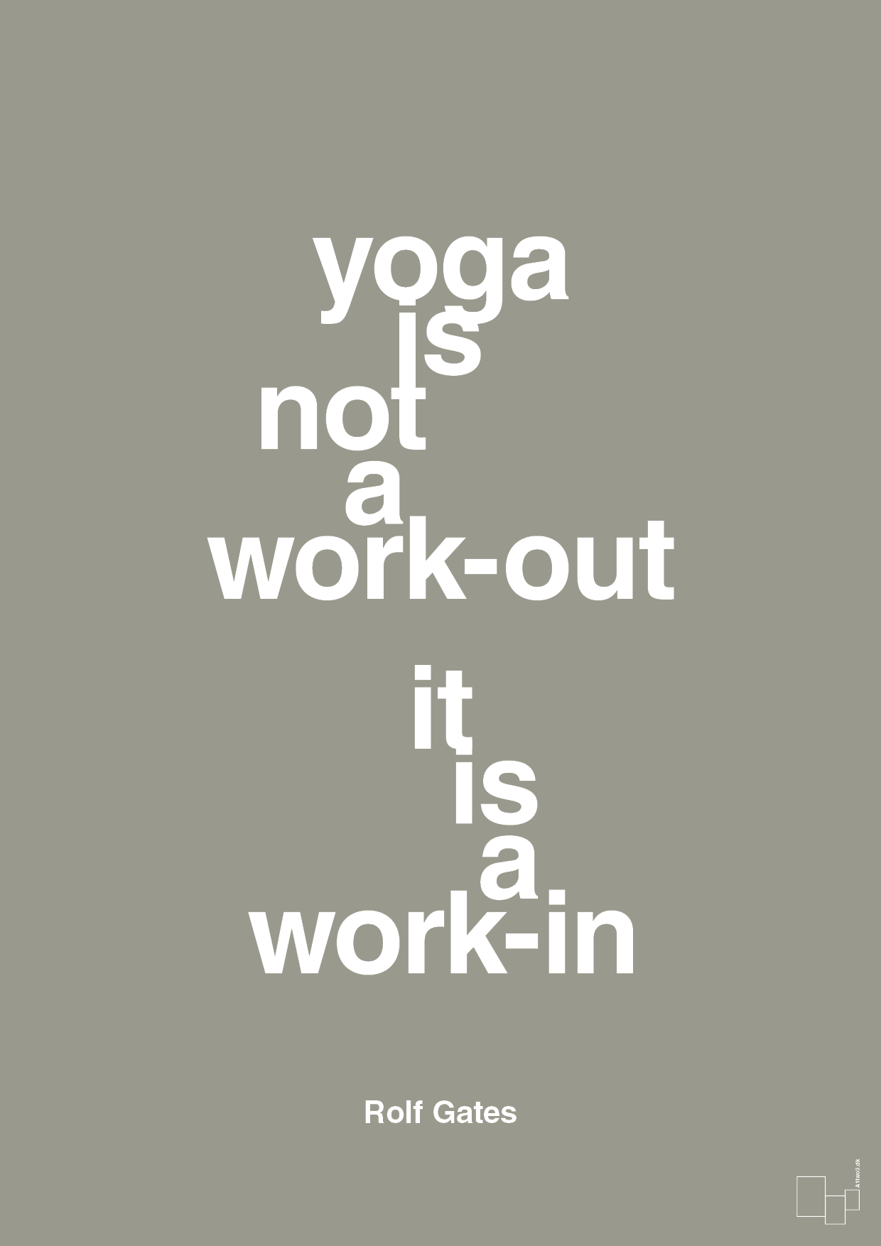 yoga is not a work-out - Plakat med Citater i Battleship Gray