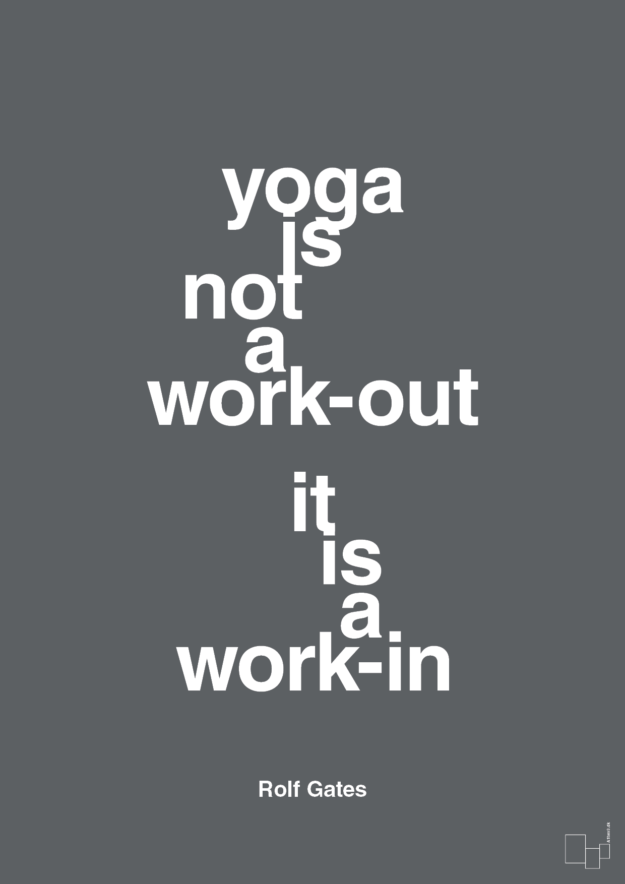 yoga is not a work-out - Plakat med Citater i Graphic Charcoal