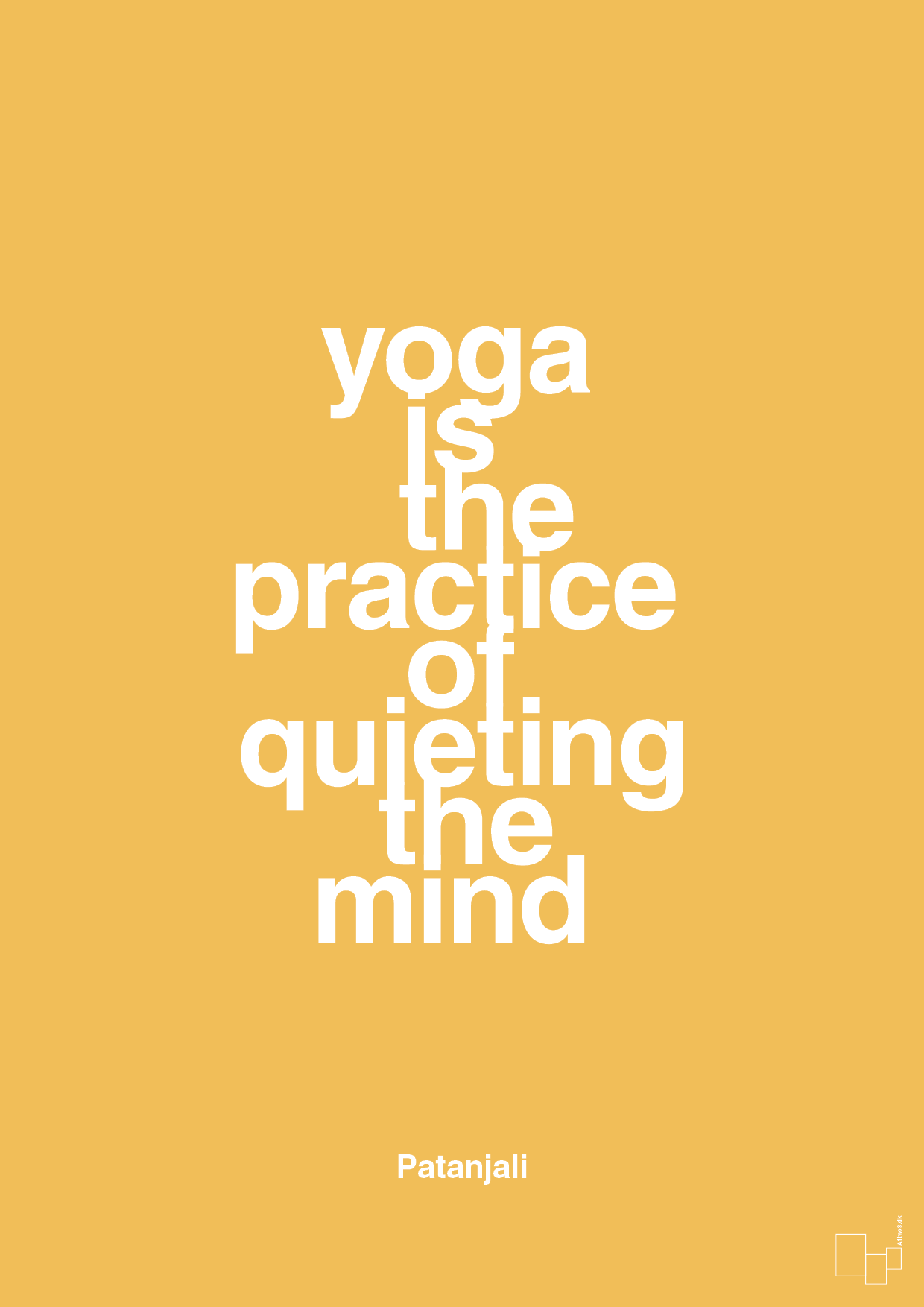 yoga is the practice of quieting the mind - Plakat med Citater i Honeycomb