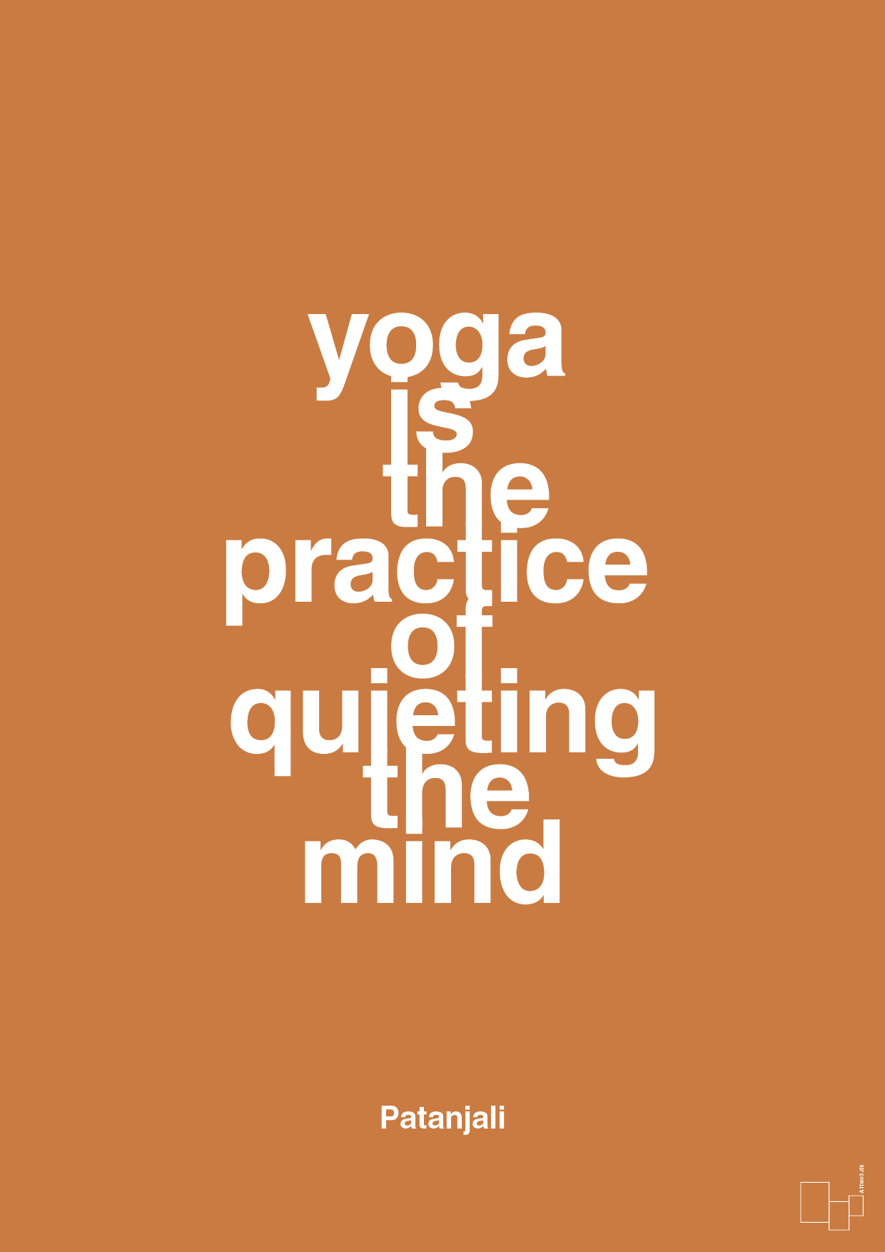 yoga is the practice of quieting the mind - Plakat med Citater i Rumba Orange