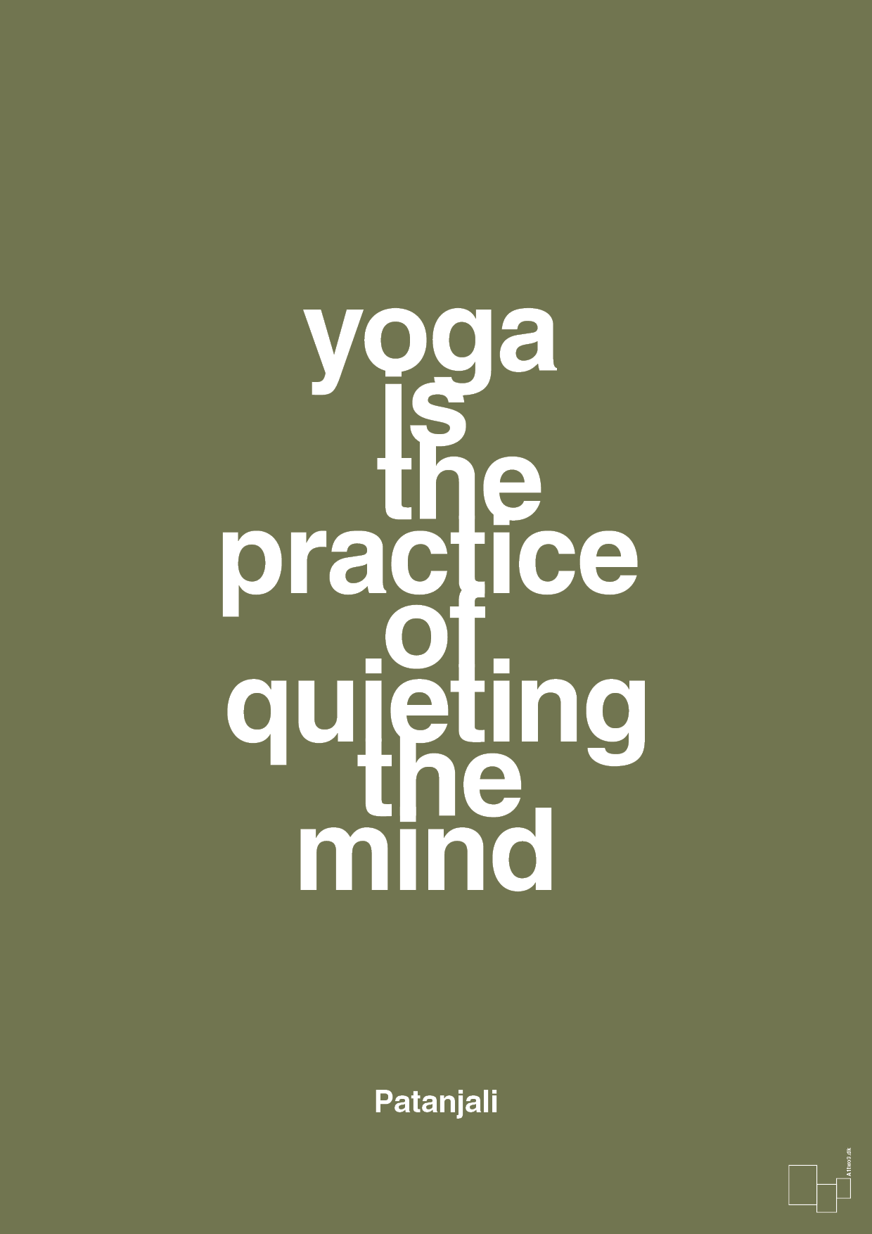 yoga is the practice of quieting the mind - Plakat med Citater i Secret Meadow