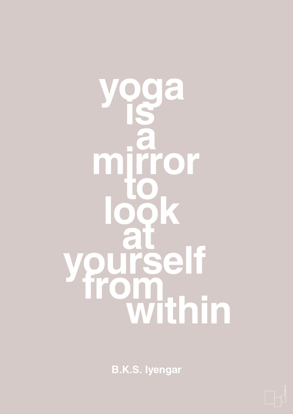 yoga is a mirror - Plakat med Citater i Broken Beige