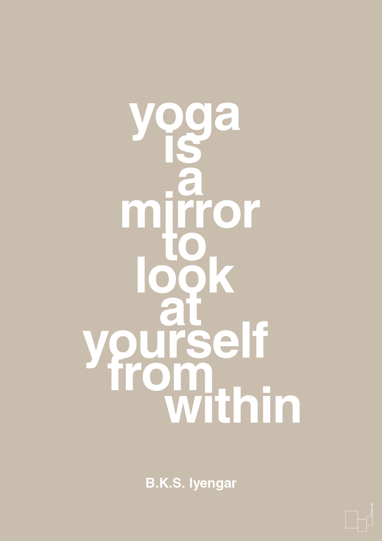 yoga is a mirror - Plakat med Citater i Creamy Mushroom