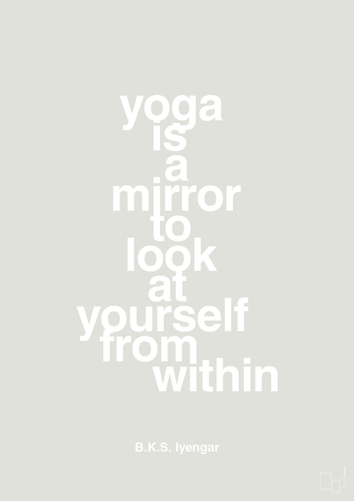 yoga is a mirror - Plakat med Citater i Painters White