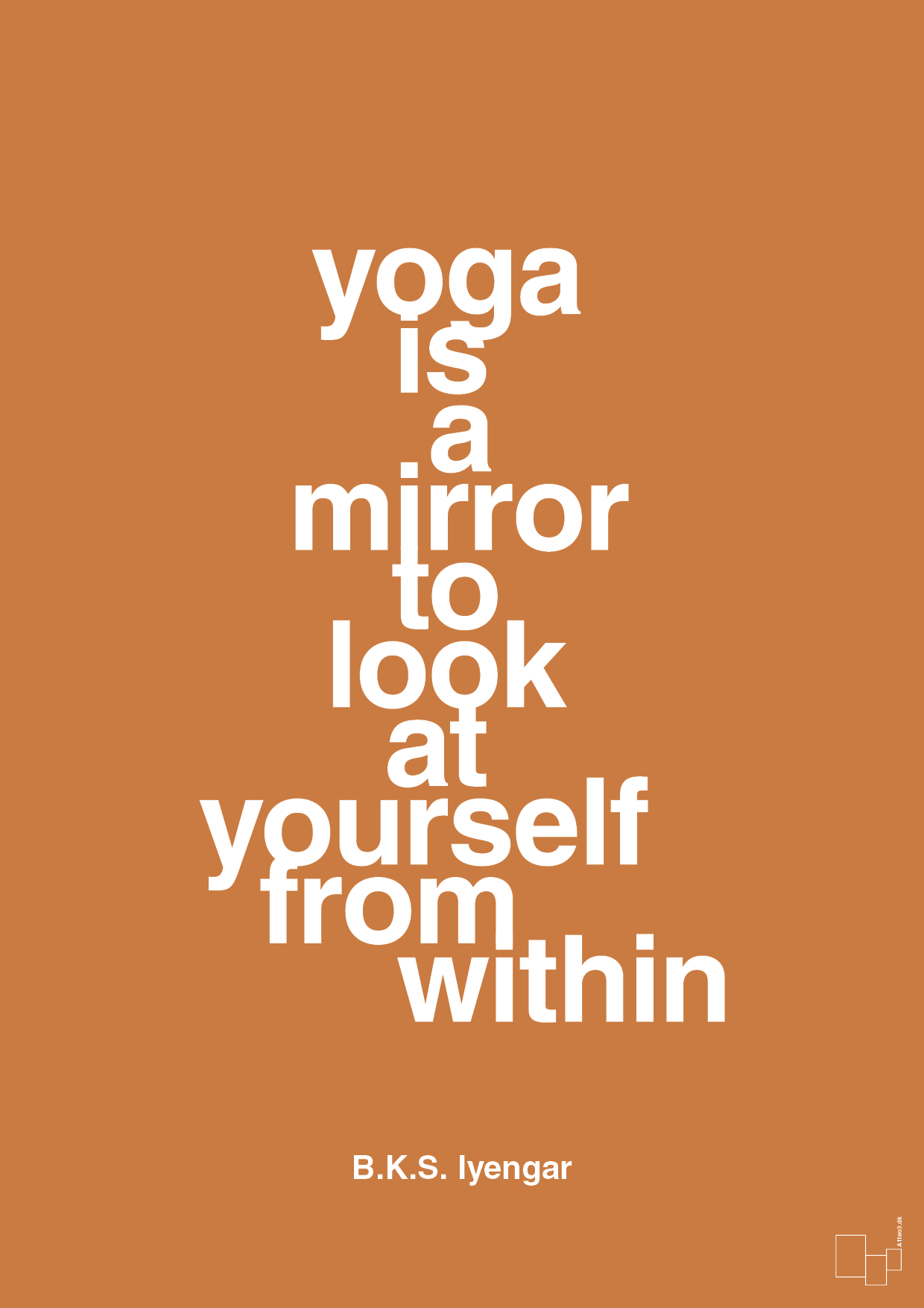 yoga is a mirror - Plakat med Citater i Rumba Orange