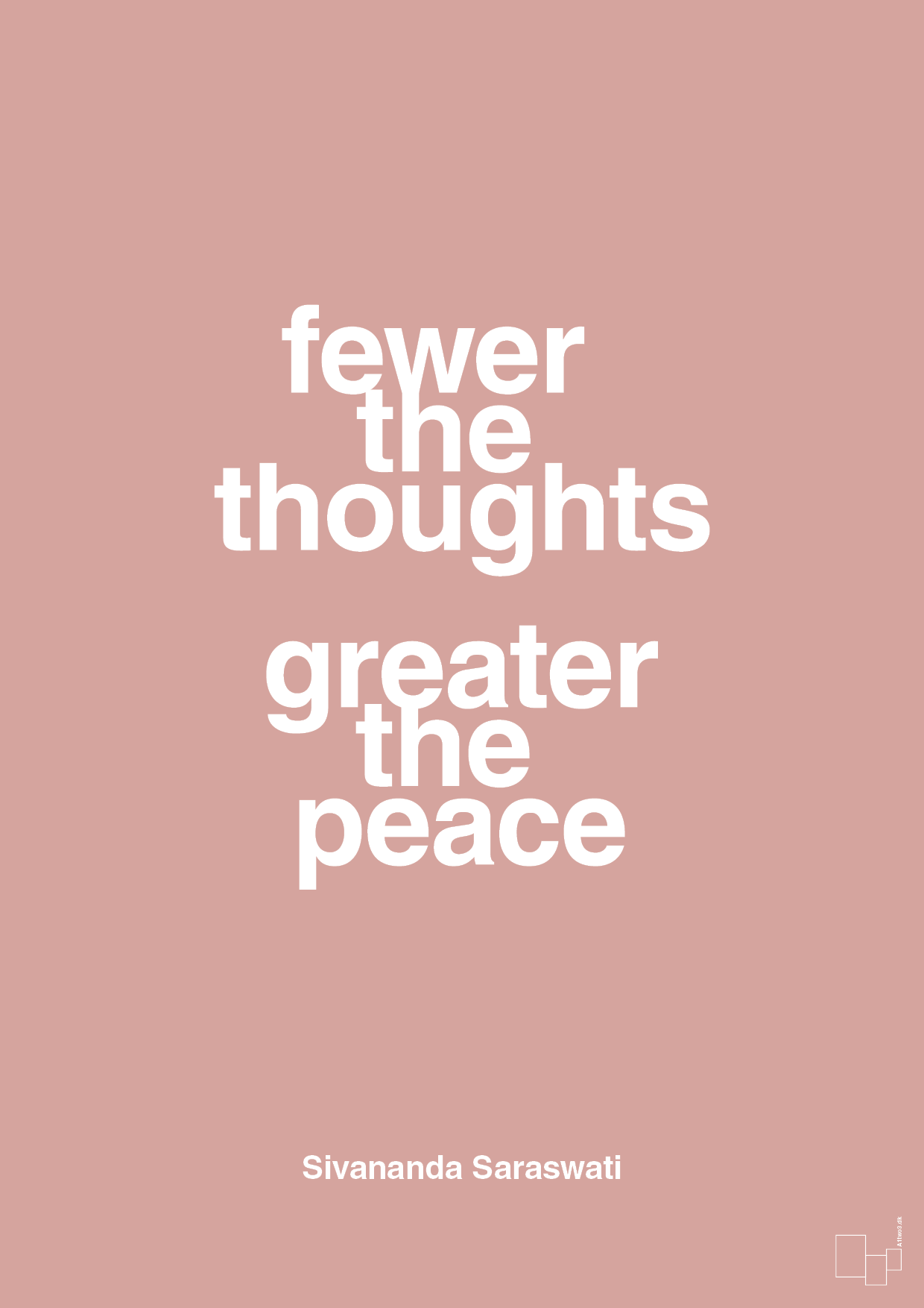 fewer the thoughts greater the peace - Plakat med Citater i Bubble Shell