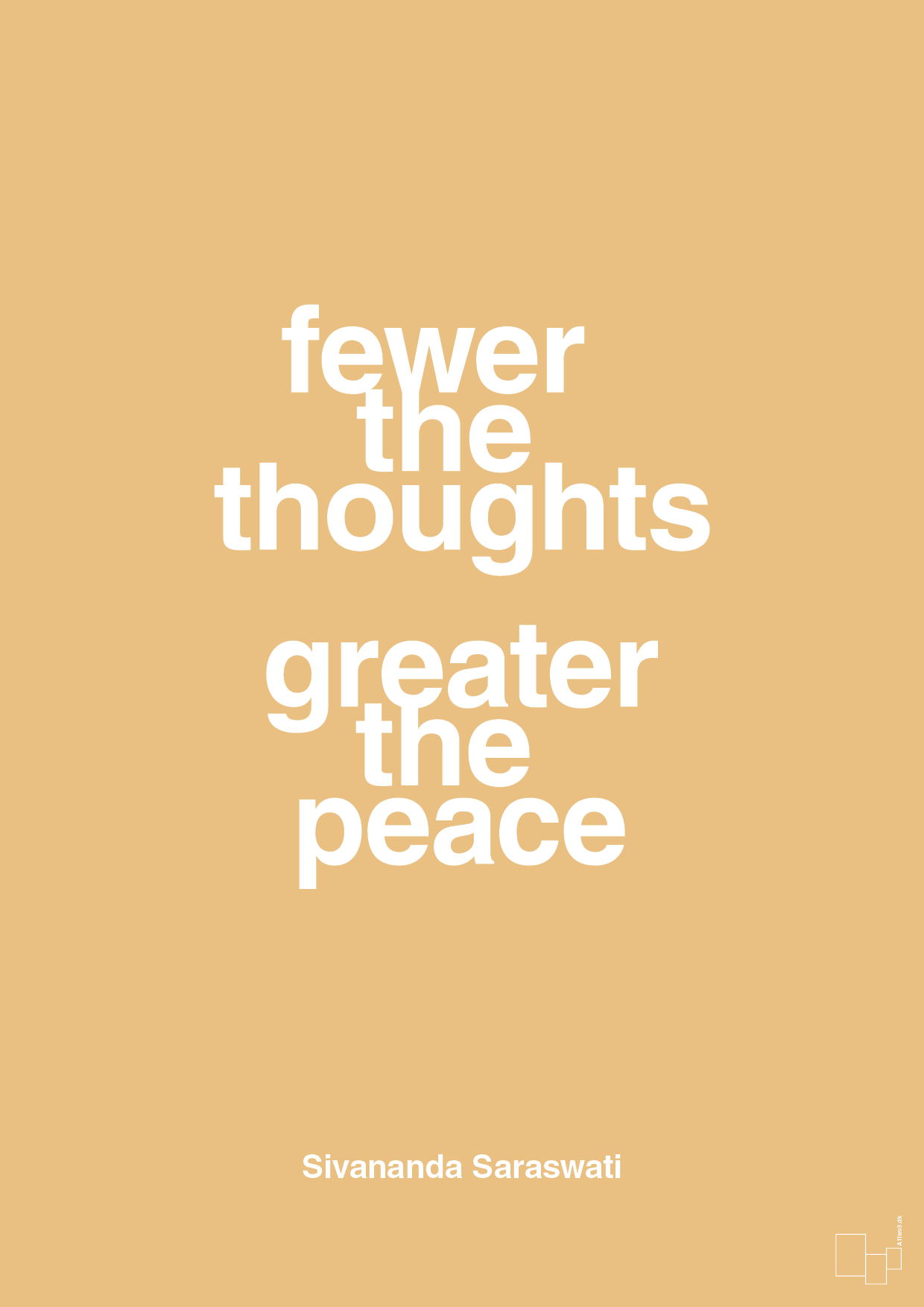 fewer the thoughts greater the peace - Plakat med Citater i Charismatic