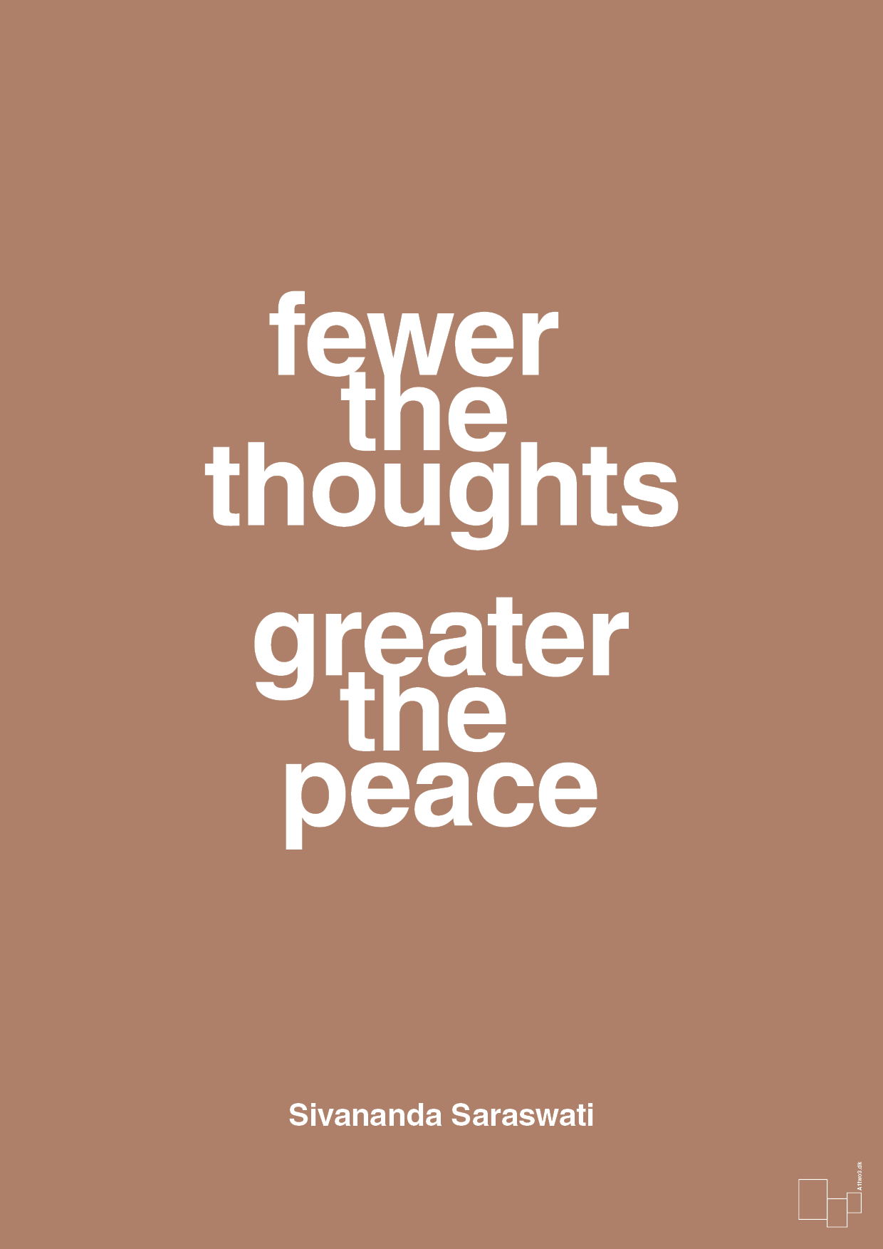 fewer the thoughts greater the peace - Plakat med Citater i Cider Spice